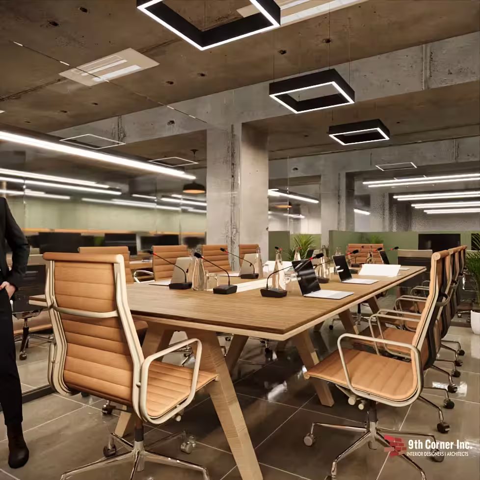 Conference room in a corporate office fit-out by 9th Corner