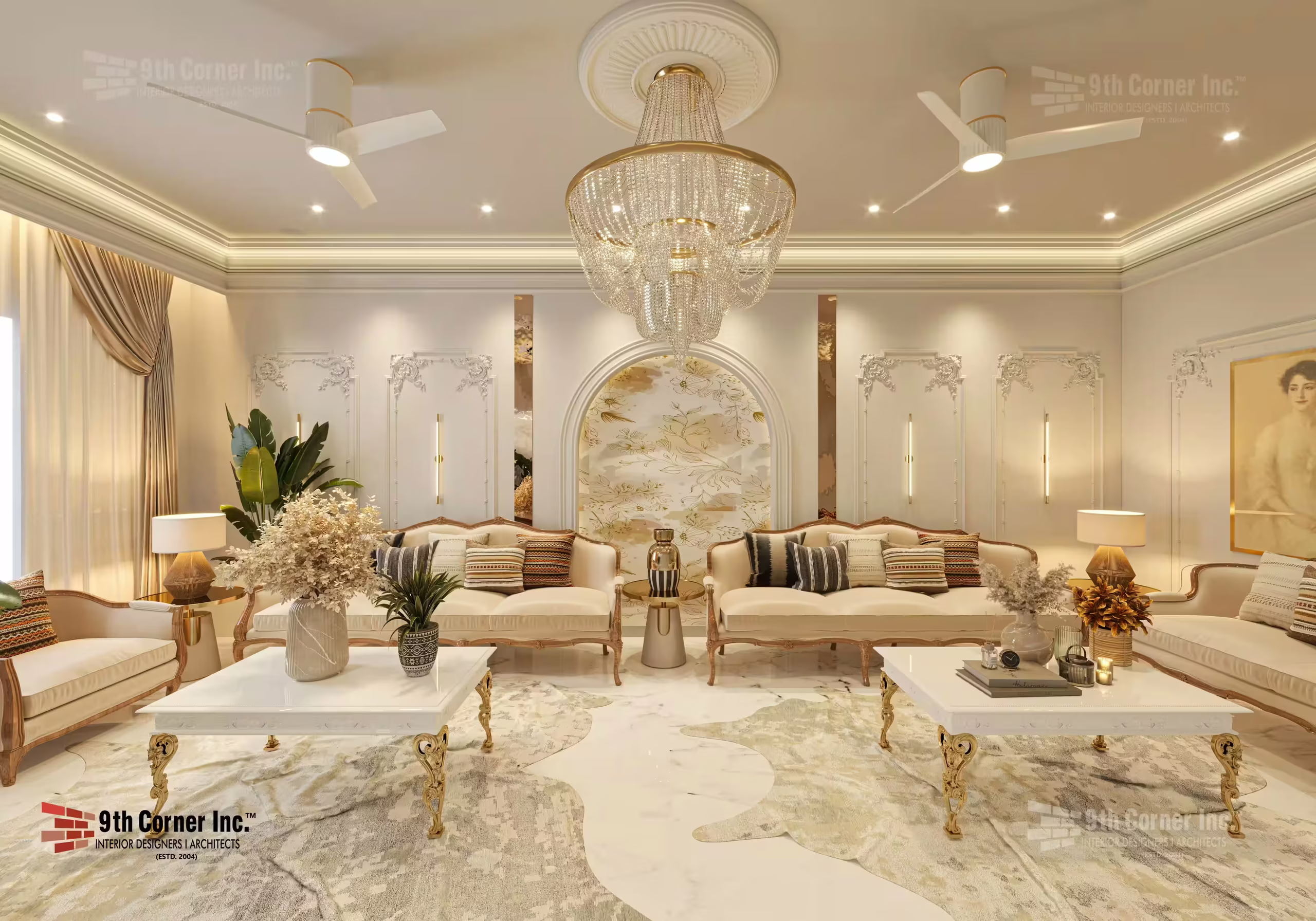 Formal living room of the Mr Alok Verma residence in South Extension, South Delhi, designed by 9th Corner