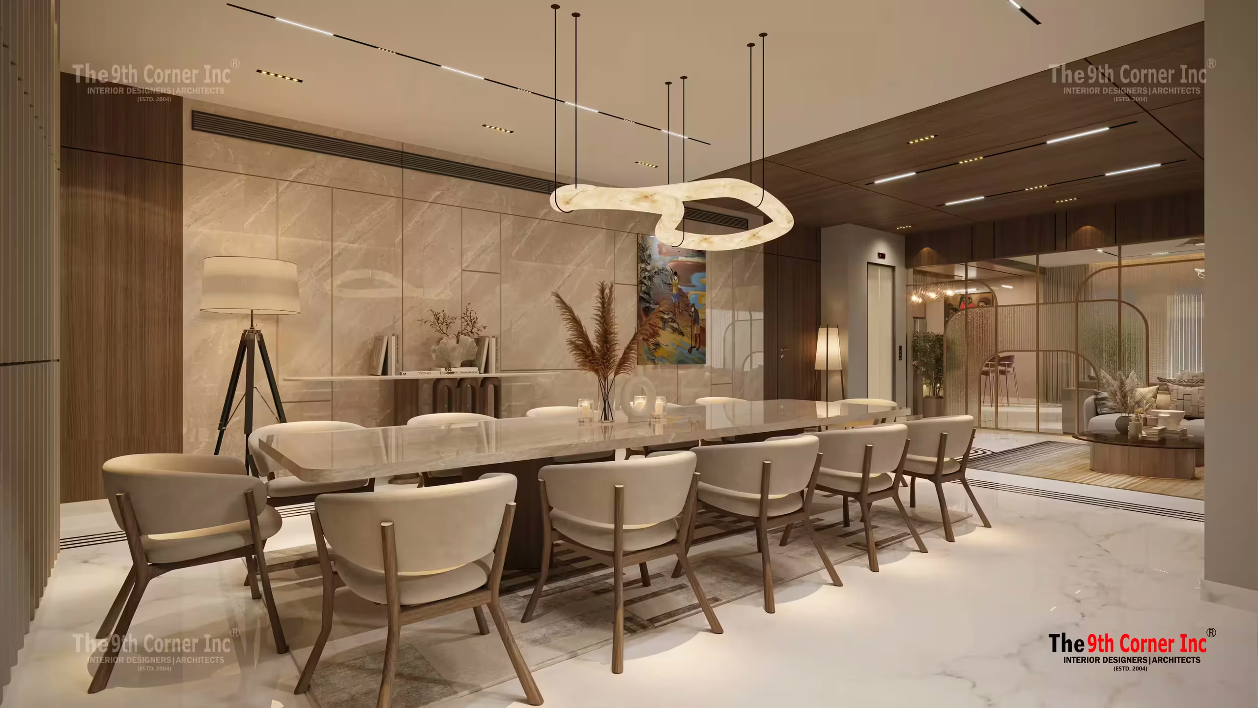Dining area of the Mr Rana residence in Noida, designed by 9th Corner
