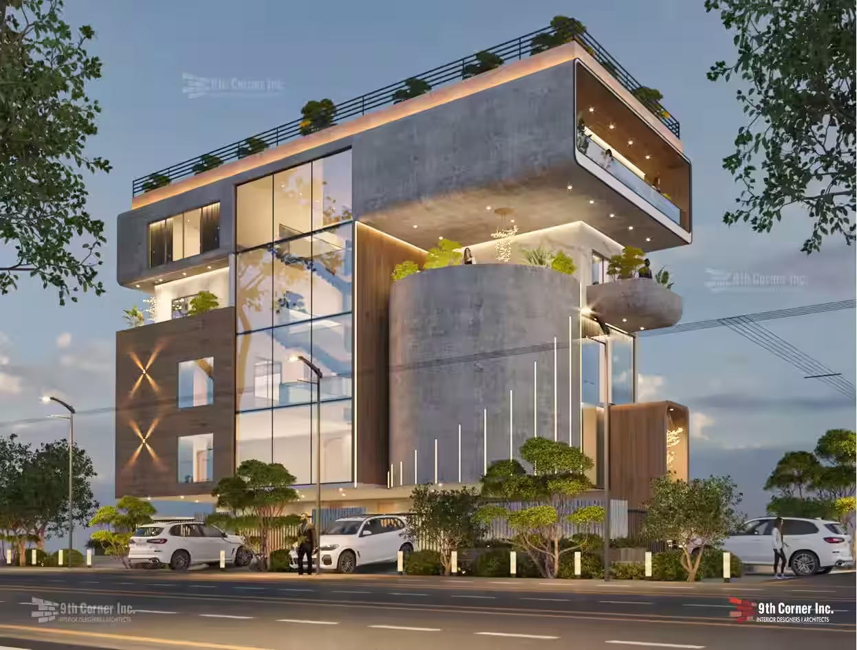 Front elevation of the Mr Rao residence in Green Park, South Delhi, designed by 9th Corner