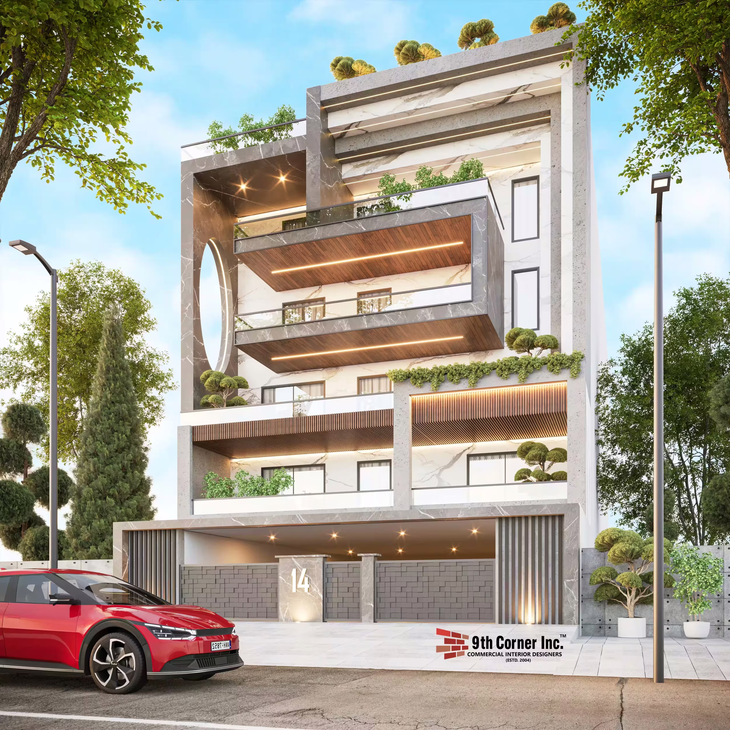 Front elevation of the Mr Vijay Singh residence in Sonipat, Haryana, designed by 9th Corner