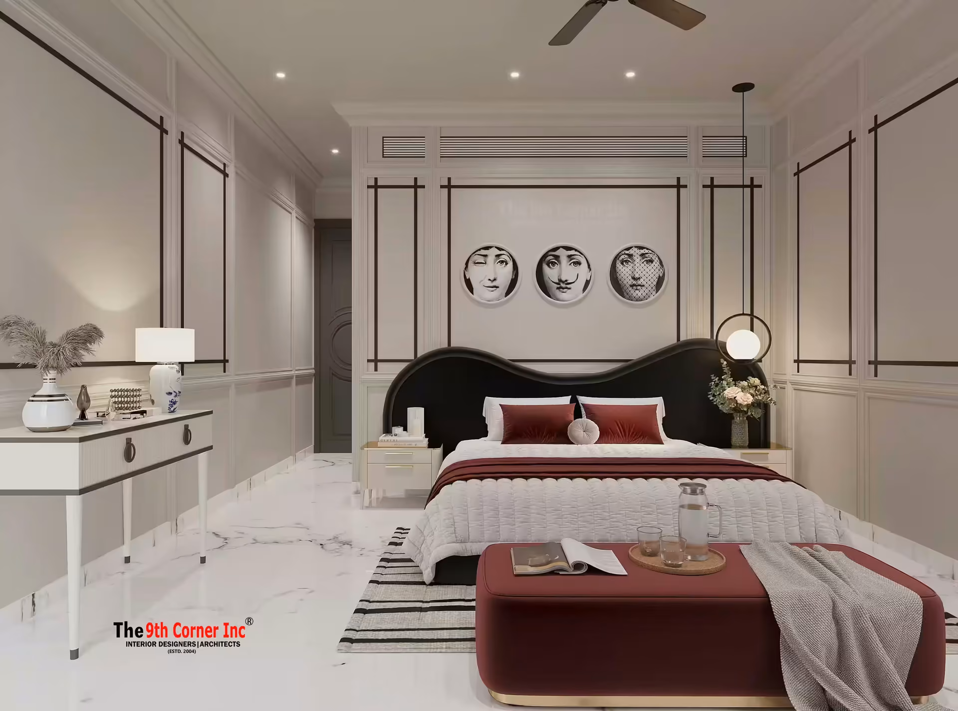 Elegant living room interior design at Dr AK Jain residence in Model Town by Ninth Corner