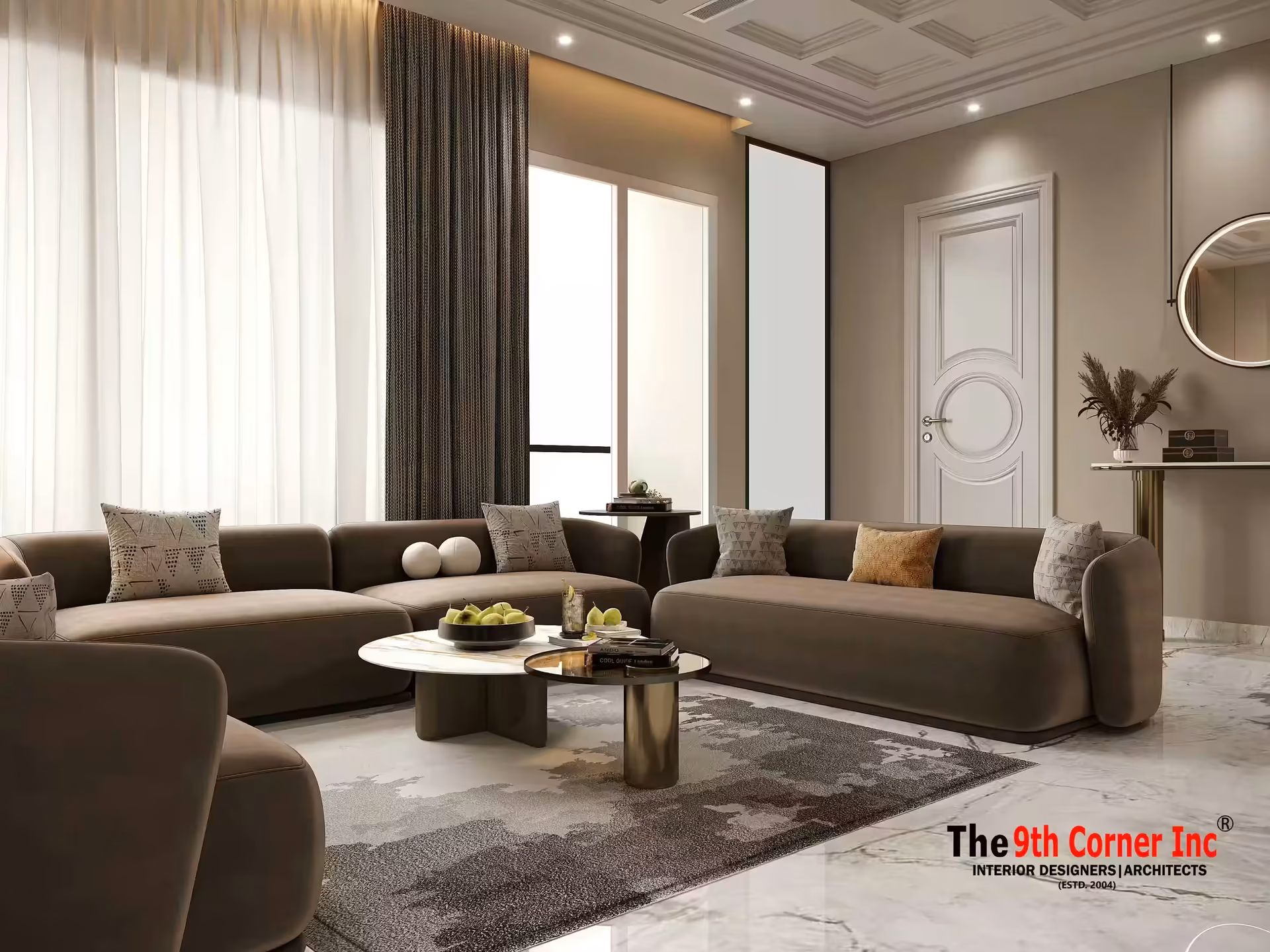 Warm guest bedroom interior at Dr AK Jain residence in Model Town by Ninth Corner