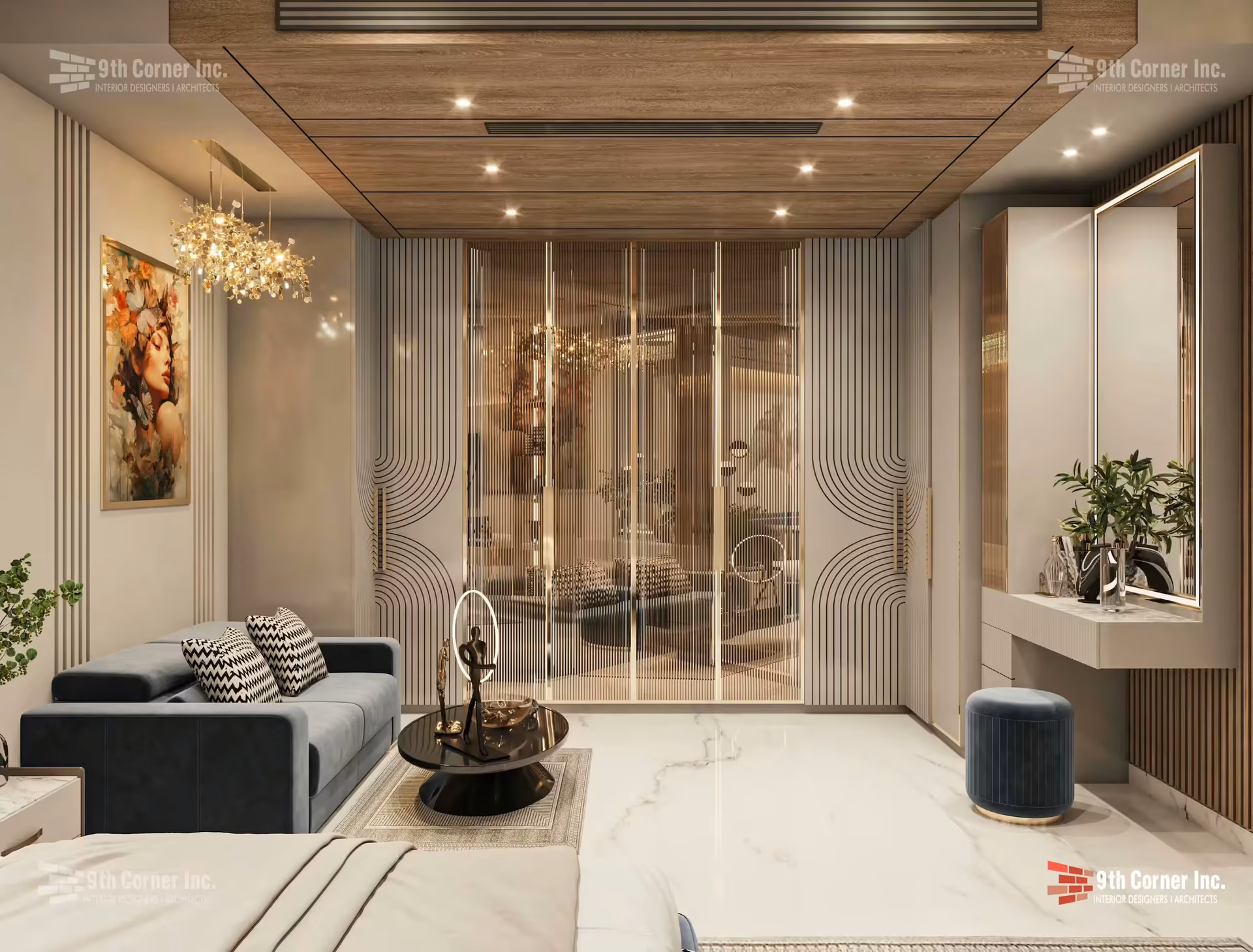 Modern modular kitchen design at Dr Jain residence in Karol Bagh by Ninth Corner