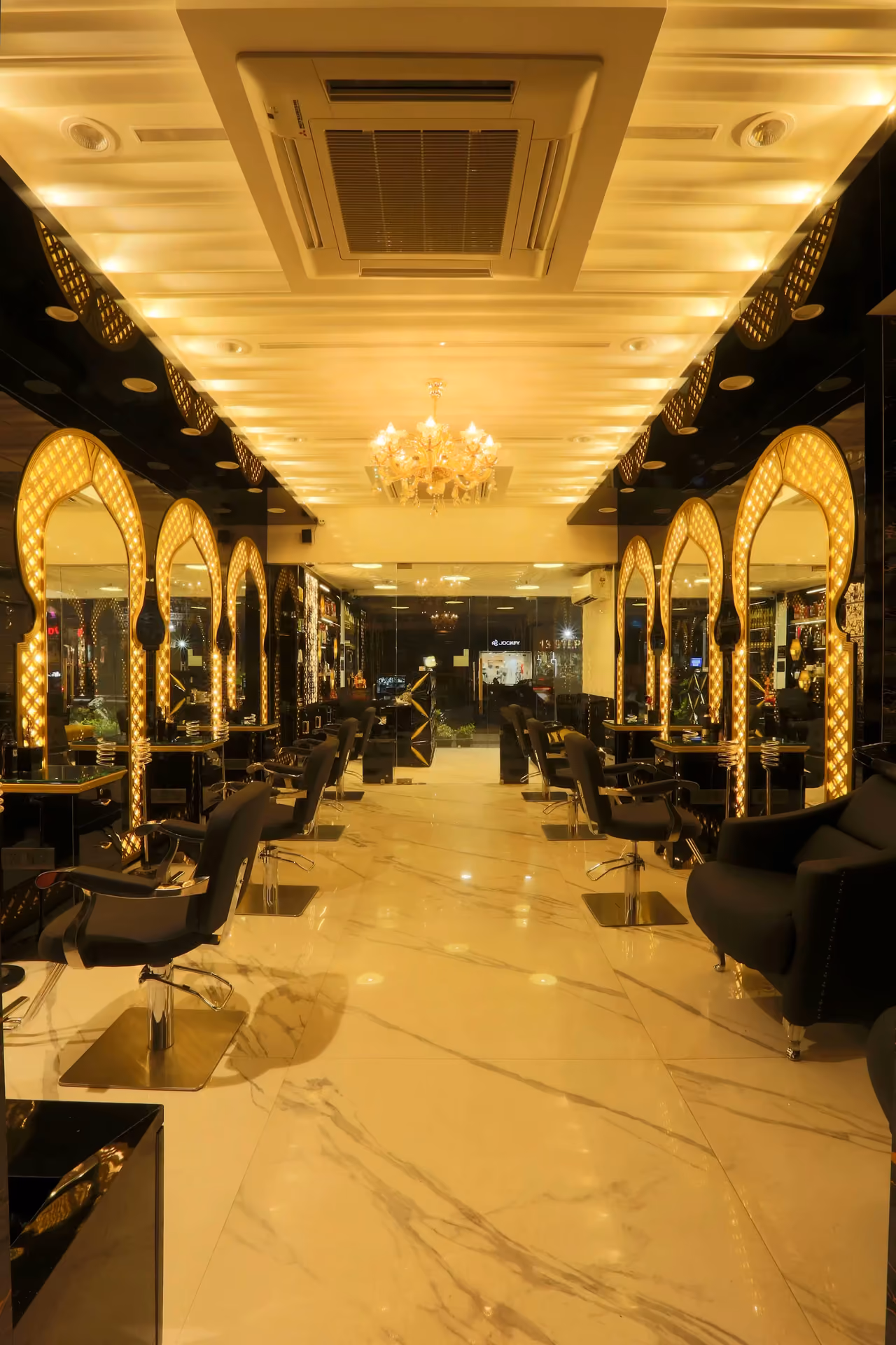 Stylish dining area interior at Luxuria luxury apartment by Ninth Corner