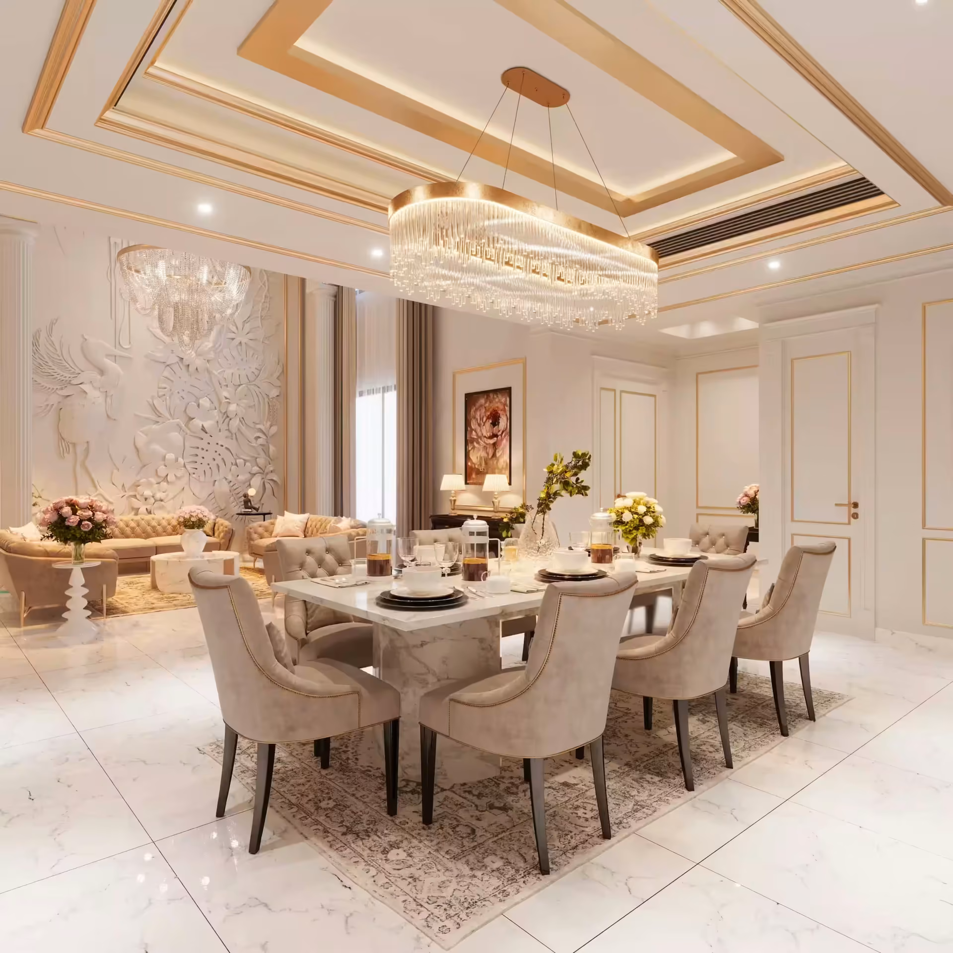 Designer false ceiling and lighting at Mr Alok Verma residence in South Extension by Ninth Corner