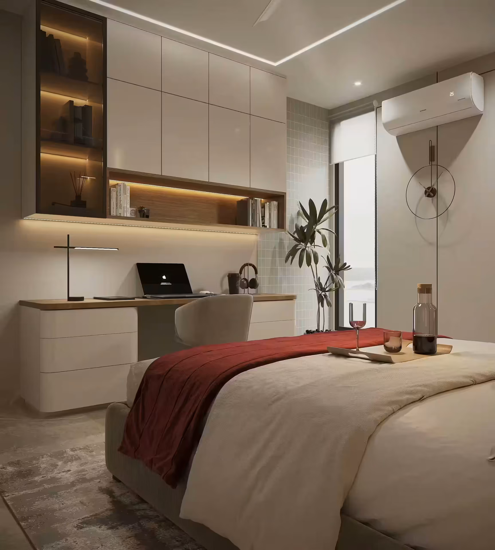Modern modular kitchen design at Mr Anand Kumar residence in Noida by Ninth Corner