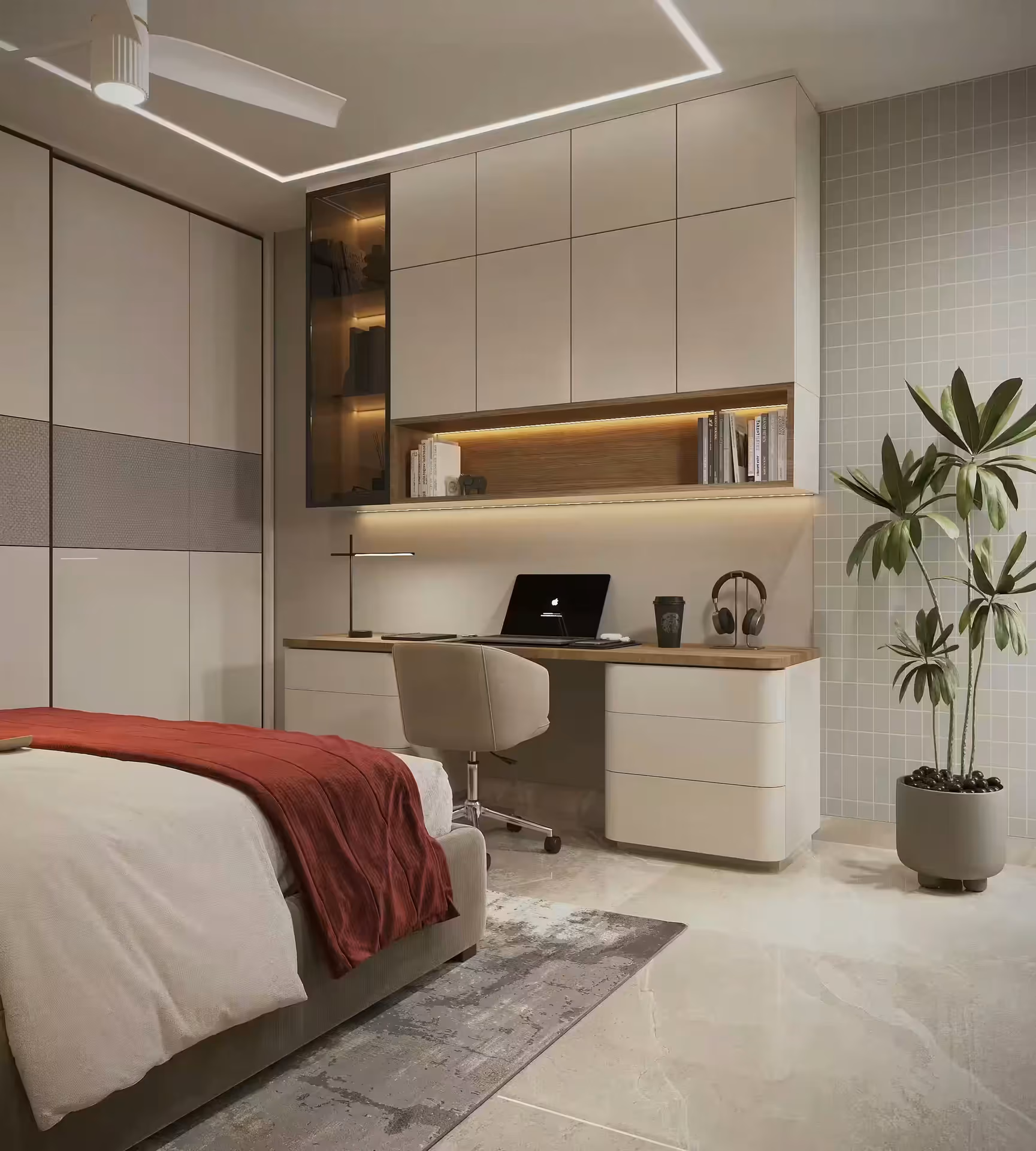Stylish dining area interior at Mr Anand Kumar residence in Noida by Ninth Corner