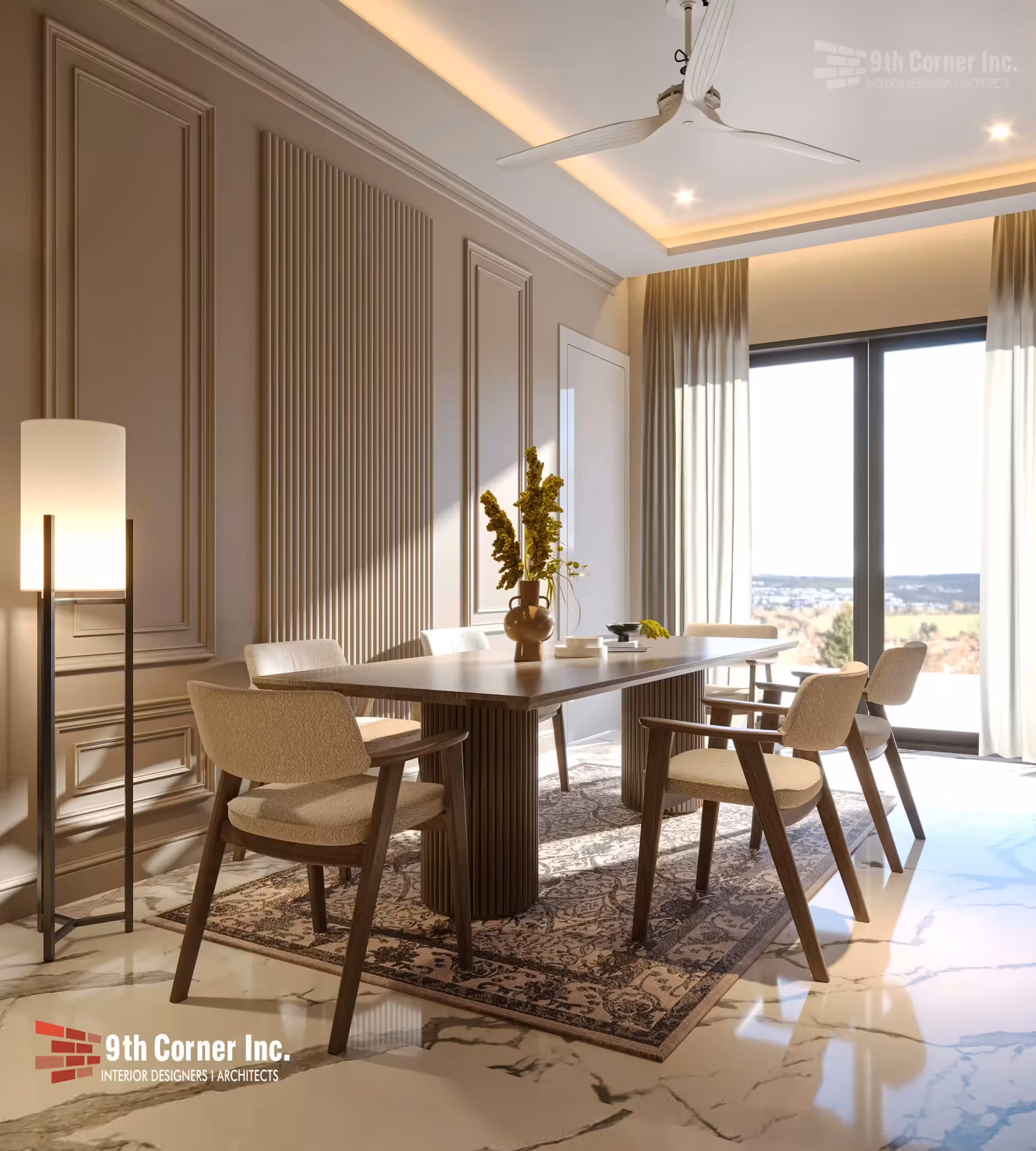 Warm guest bedroom interior at Mr Anand Kumar residence in Noida by Ninth Corner