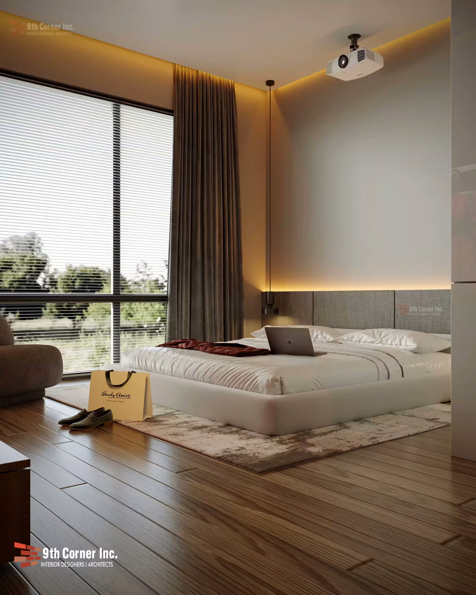 Custom wardrobe and storage design at Mr Anand Kumar residence in Noida by Ninth Corner