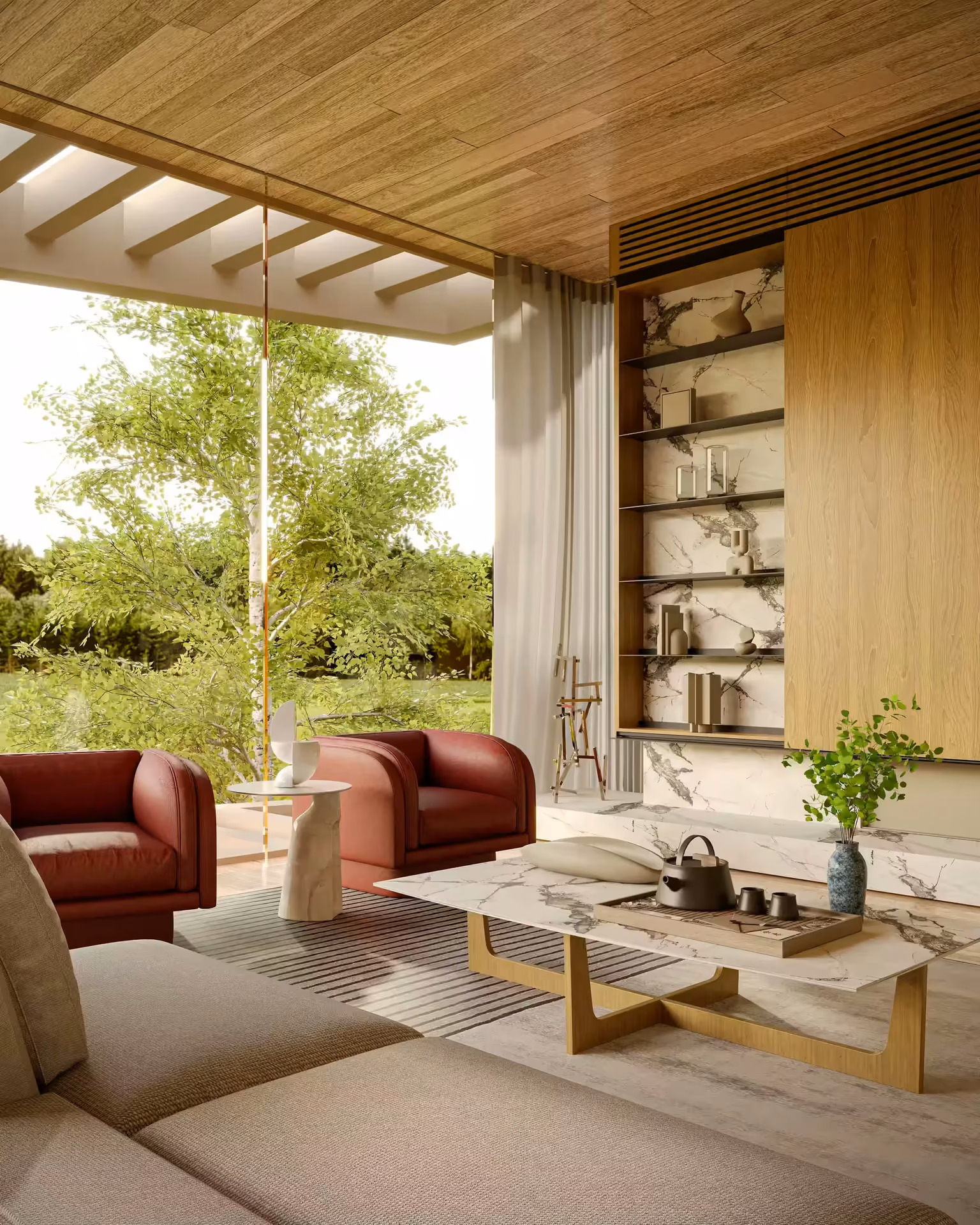 Serene pooja room design at Mr Anand Kumar residence in Noida by Ninth Corner