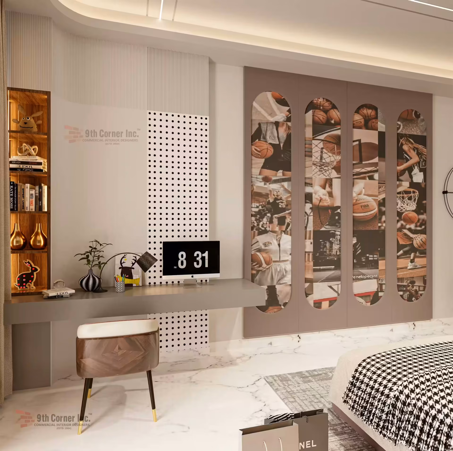 Designer false ceiling and lighting at Mr Arun residence in Ashok Vihar by Ninth Corner