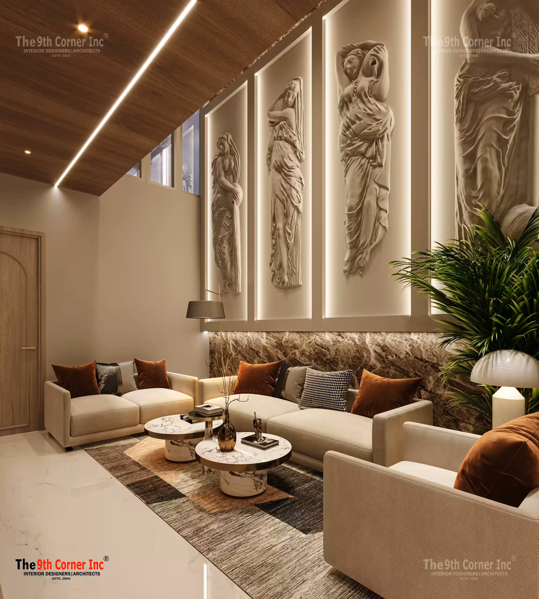 Serene pooja room design at Mr Arun residence in Ashok Vihar by Ninth Corner