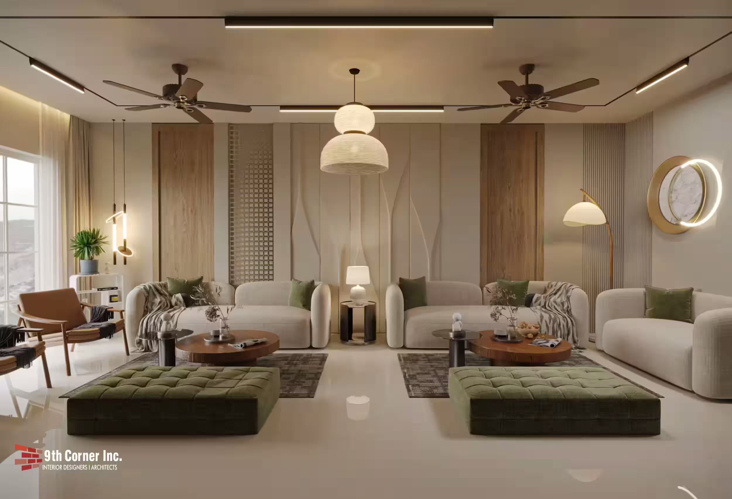 Warm guest bedroom interior at Mr Raj Gupta residence in Gujranwala Town by Ninth Corner
