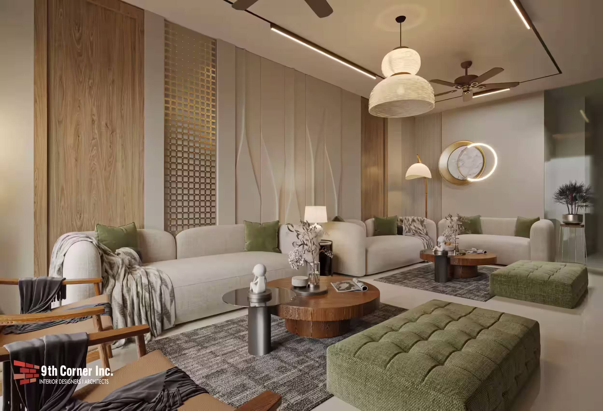 Custom wardrobe and storage design at Mr Raj Gupta residence in Gujranwala Town by Ninth Corner