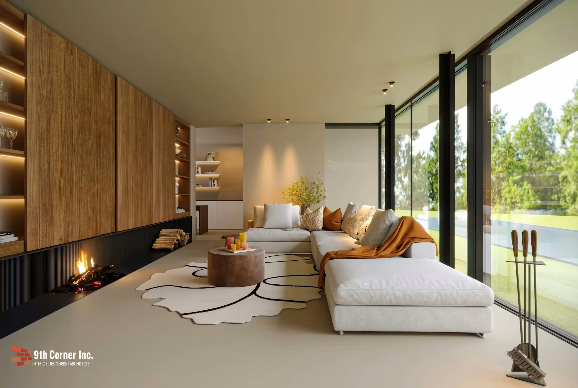 Stylish dining area interior at Mr Rana residence in Noida by Ninth Corner