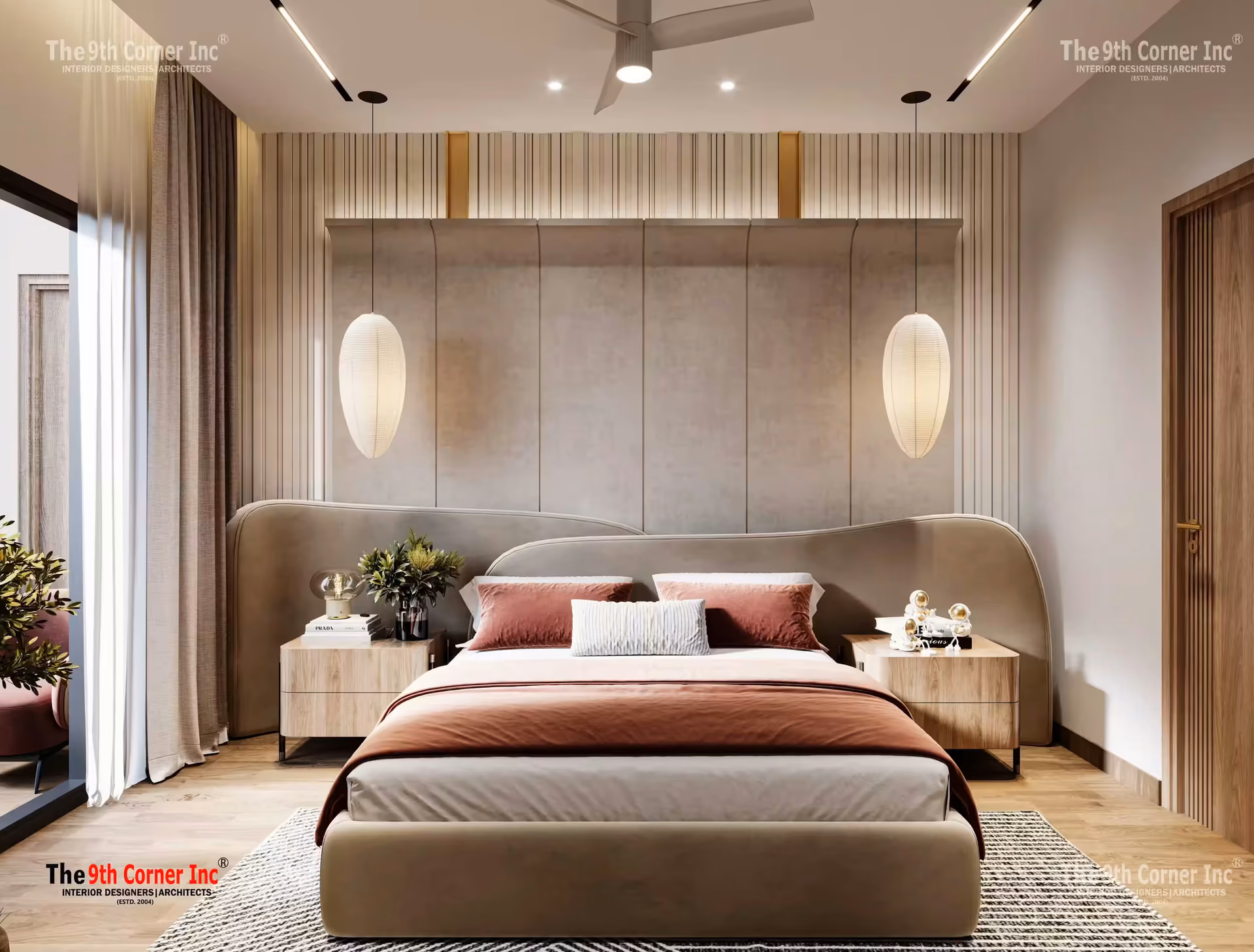 Elegant living room interior design at Mr Rao residence in Green Park by Ninth Corner