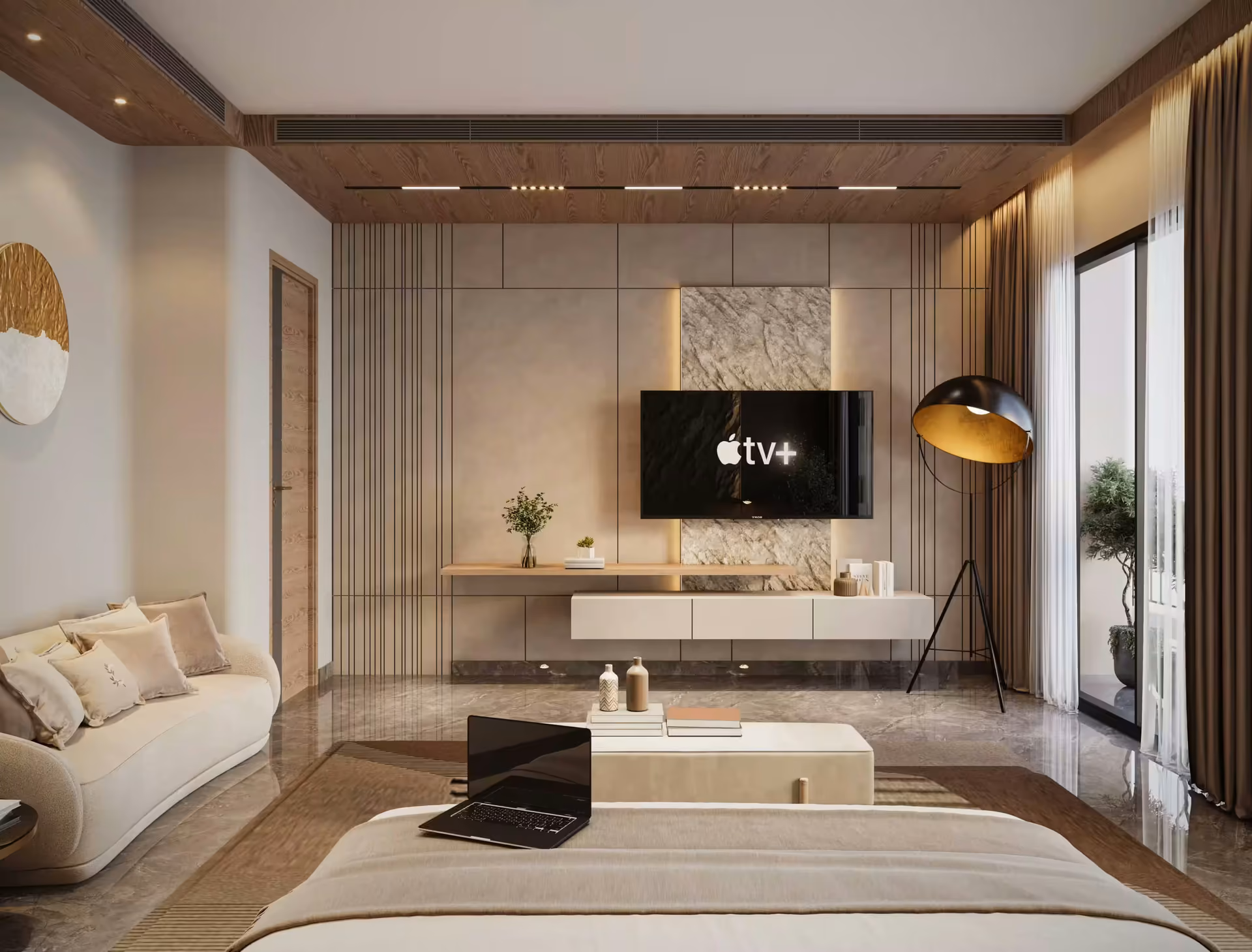 Custom wardrobe and storage design at Mr Rao residence in Green Park by Ninth Corner