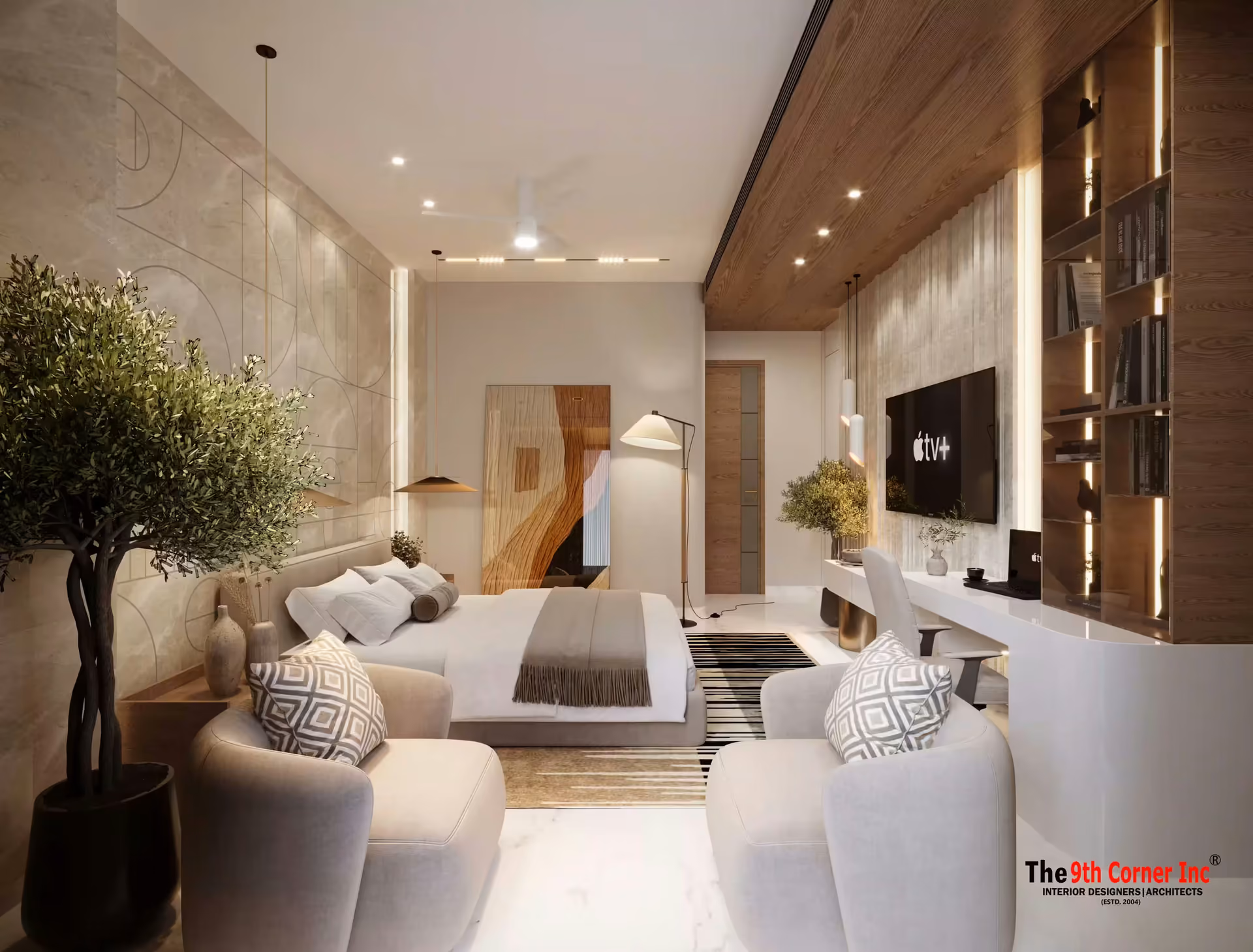 Serene pooja room design at Mr Rao residence in Green Park by Ninth Corner