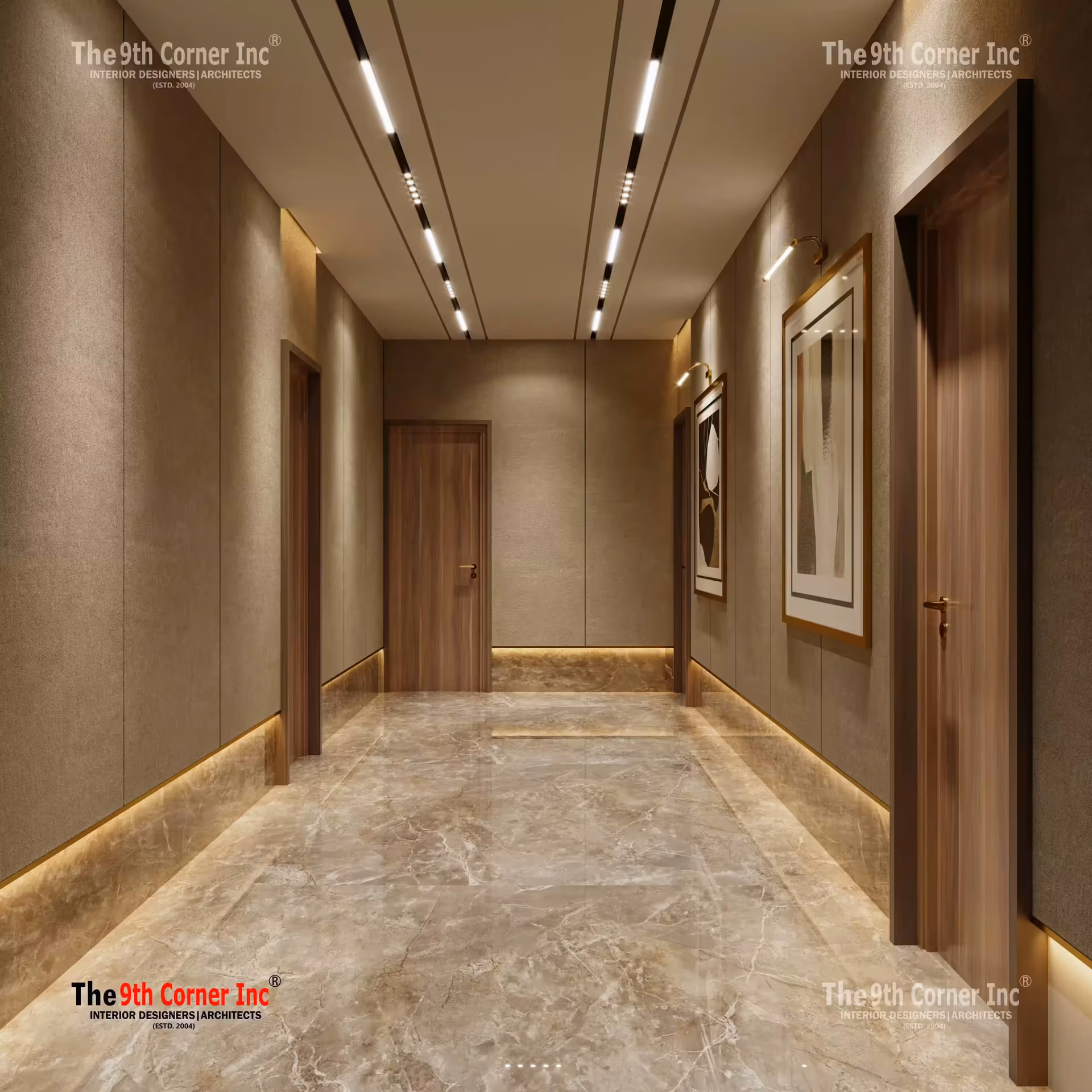 Contemporary drawing room design at Mr Sachin residence in Saket by Ninth Corner