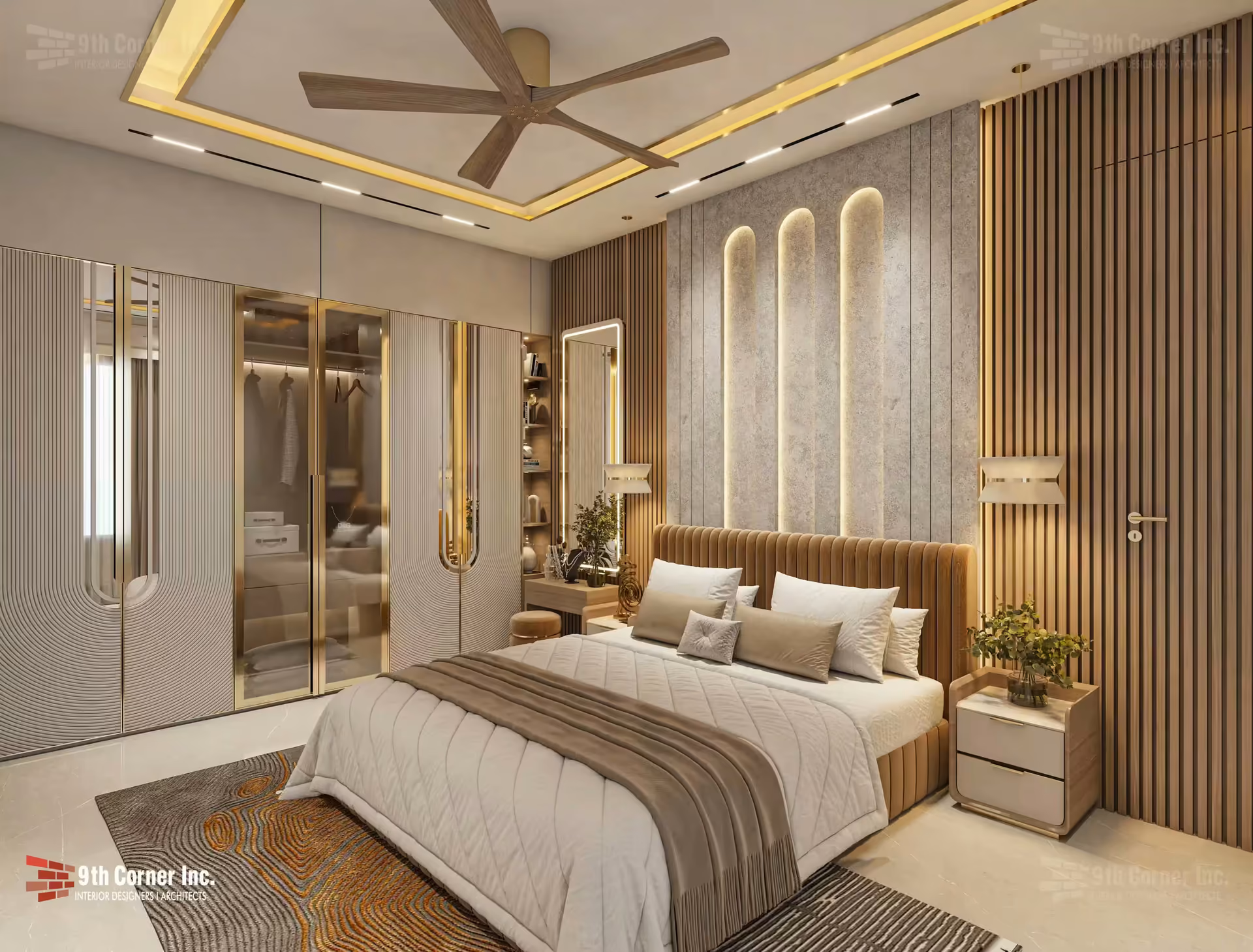 Elegant living room interior design at Mr Umesh Jain residence in Bhiwani by Ninth Corner