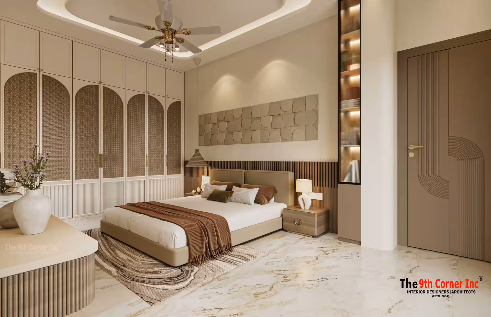 Elegant living room interior design at Mr Vijay Singh residence in Sonipat by Ninth Corner