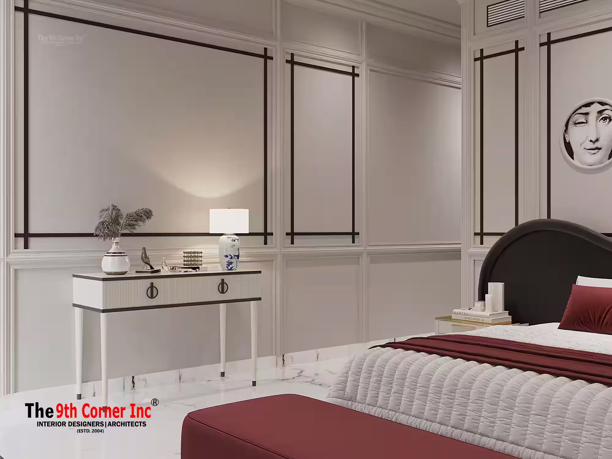 Contemporary drawing room design at Mr Vijay Singh residence in Sonipat by Ninth Corner