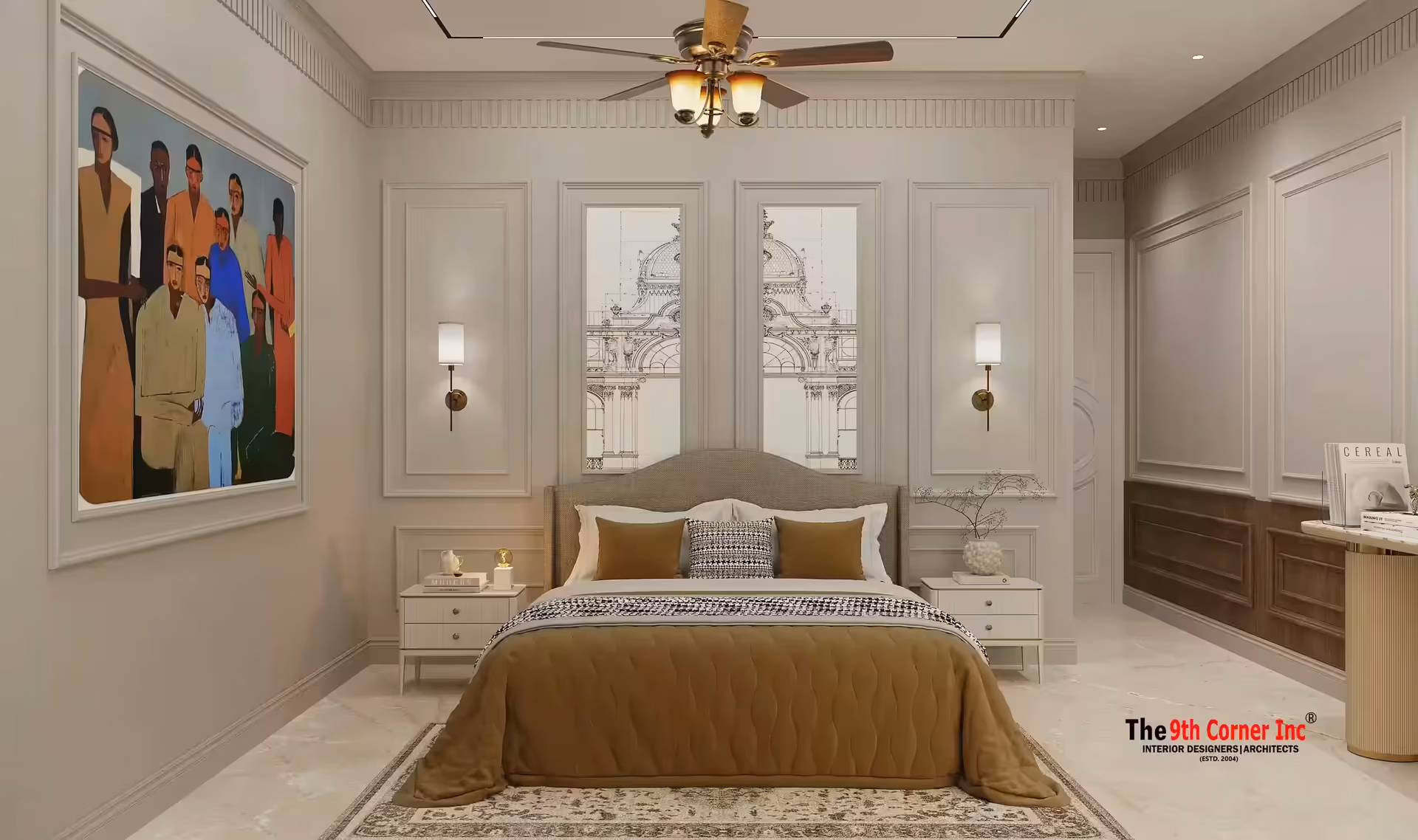 Chic study room interior at Mr Vijay Singh residence in Sonipat by Ninth Corner