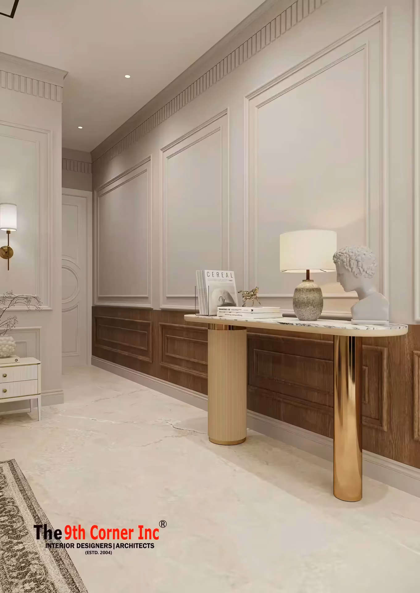 Welcoming foyer and entrance design at Mr Vijay Singh residence in Sonipat by Ninth Corner